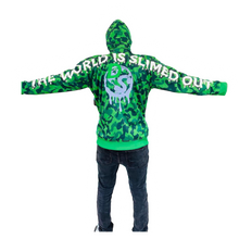 Load image into Gallery viewer, Green Camo “The World Is Slimed Out” Full Zip Ups
