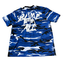 Load image into Gallery viewer, Blue Camo “Slime Em All” Oversized Tee
